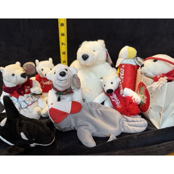 Vintage Coca Cola Coke Lot of 11 Collectible Plush and Toys READ DETAILS - Picture 4 of 12
